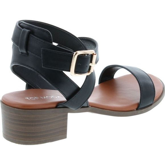 Top Moda Vision-75 Black Pu Womens sandals 8.5 NEW - Picture 5 of 8